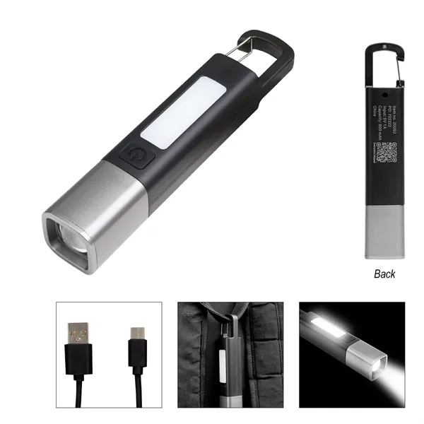 Rechargeable COB flashlight with bright LED lights.... from ASI 61125 Hit Promotional Products / Hit®