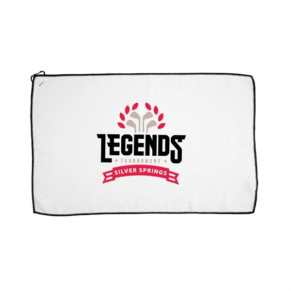 16.5" x 25" recycled polyester golf towel with carabiner attachment.... from ASI 61125 Hit Promotional Products / Hit®