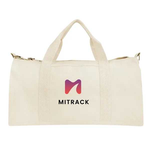 Recycled cotton and recycled polyester duffel bag with flat bottom.... from ASI 61125 Hit Promotional Products / Hit®