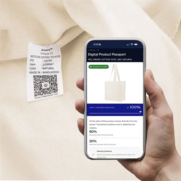 5" x 15" x 13" recycled cotton/polyester tote bag with 26.75"... from ASI 61125 Hit Promotional Products / Hit®