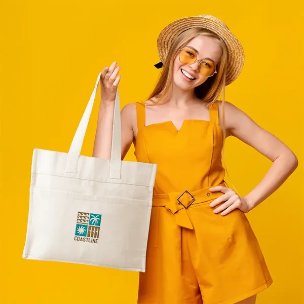 5" x 15" x 13" recycled cotton/polyester tote bag with 26.75"... from ASI 61125 Hit Promotional Products / Hit®