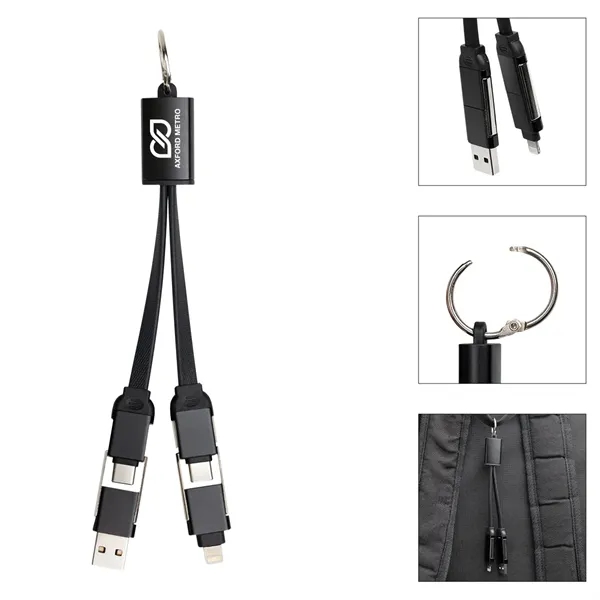Multi-charge cables with round carabiner.... from ASI 61125 Hit Promotional Products / Hit®