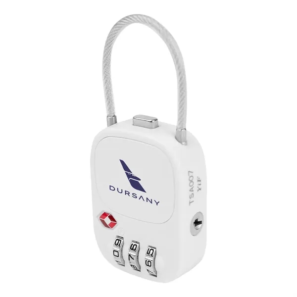 TSA-approved luggage lock with reinforced metal cable and 3-digit combination.... from ASI 61125 Hit Promotional Products / Hit®