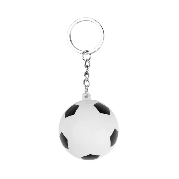 Soccer ball shaped stress reliever with split ring.... from ASI 61125 Hit Promotional Products / Hit®