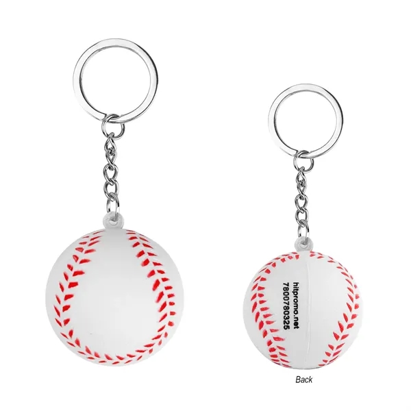 Baseball shaped stress reliever with split ring.... from ASI 61125 Hit Promotional Products / Hit®