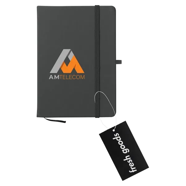 80 page lined notebook with bookmark, strap closure and pen loop;... from ASI 61125 Hit Promotional Products / Hit®