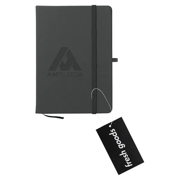 80 page lined notebook with bookmark, strap closure and pen loop;... from ASI 61125 Hit Promotional Products / Hit®