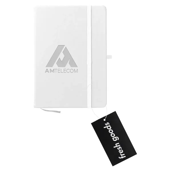 80 page lined notebook with bookmark, strap closure and pen loop;... from ASI 61125 Hit Promotional Products / Hit®