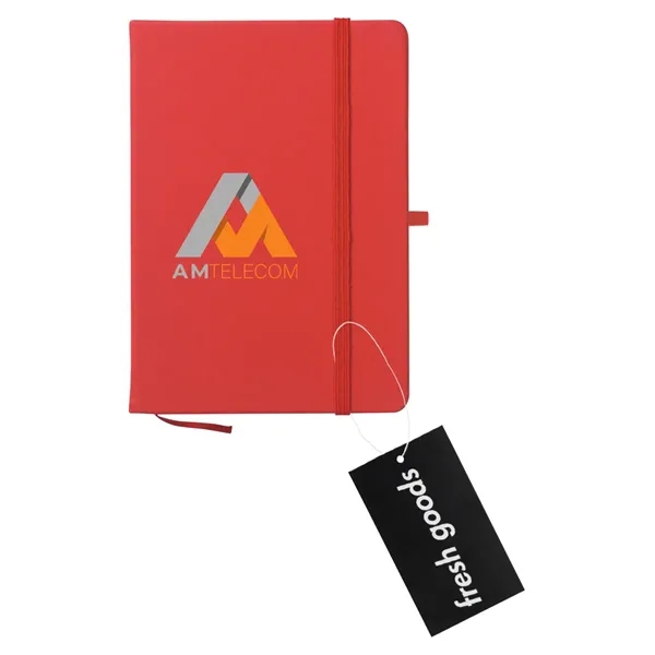 80 page lined notebook with bookmark, strap closure and pen loop;... from ASI 61125 Hit Promotional Products / Hit®