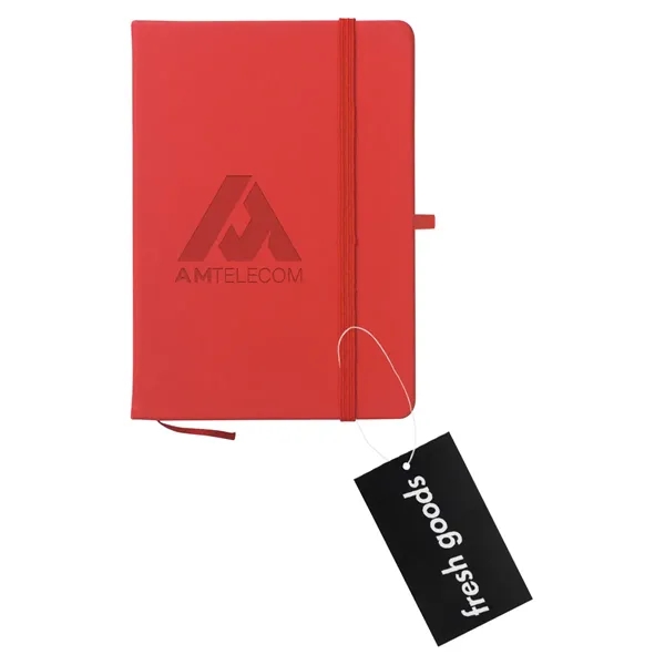 80 page lined notebook with bookmark, strap closure and pen loop;... from ASI 61125 Hit Promotional Products / Hit®