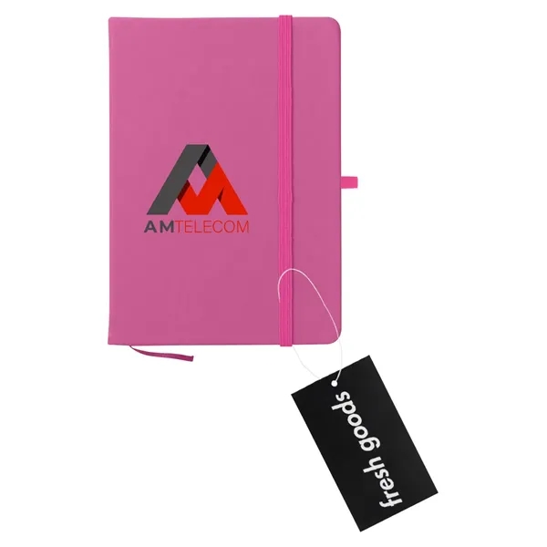 80 page lined notebook with bookmark, strap closure and pen loop;... from ASI 61125 Hit Promotional Products / Hit®