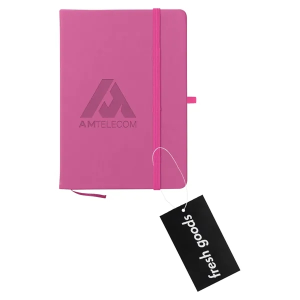 80 page lined notebook with bookmark, strap closure and pen loop;... from ASI 61125 Hit Promotional Products / Hit®
