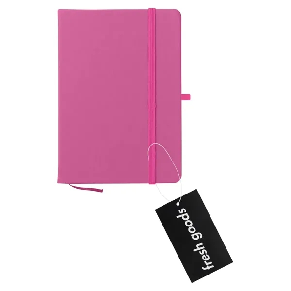 80 page lined notebook with bookmark, strap closure and pen loop;... from ASI 61125 Hit Promotional Products / Hit®