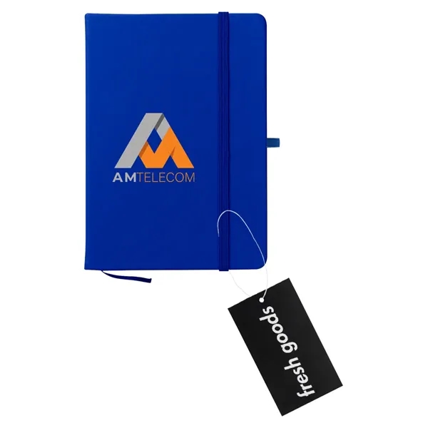 80 page lined notebook with bookmark, strap closure and pen loop;... from ASI 61125 Hit Promotional Products / Hit®
