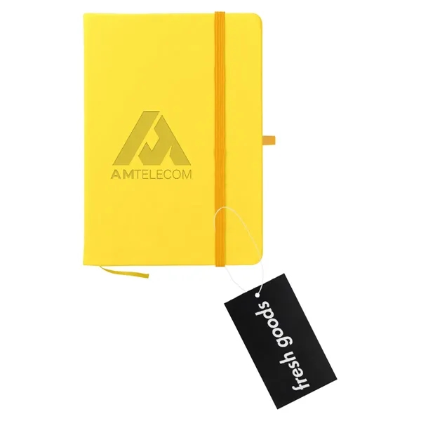 80 page lined notebook with bookmark, strap closure and pen loop;... from ASI 61125 Hit Promotional Products / Hit®