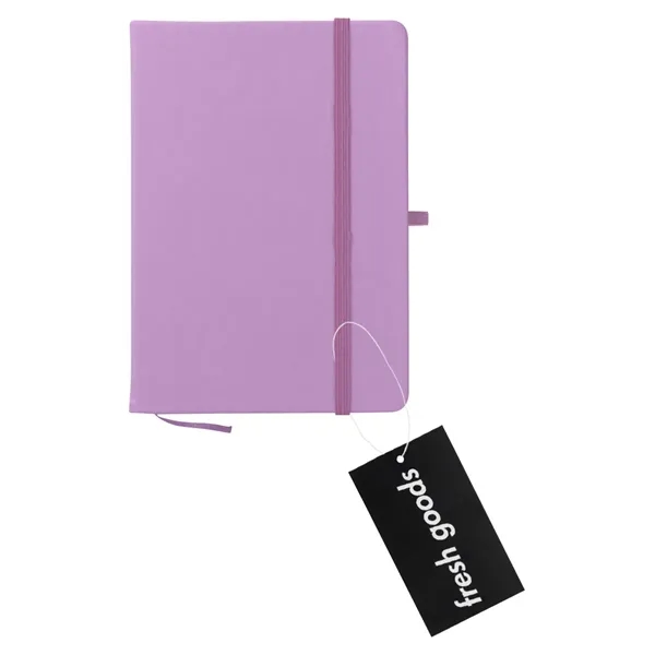 80 page lined notebook with bookmark, strap closure and pen loop;... from ASI 61125 Hit Promotional Products / Hit®
