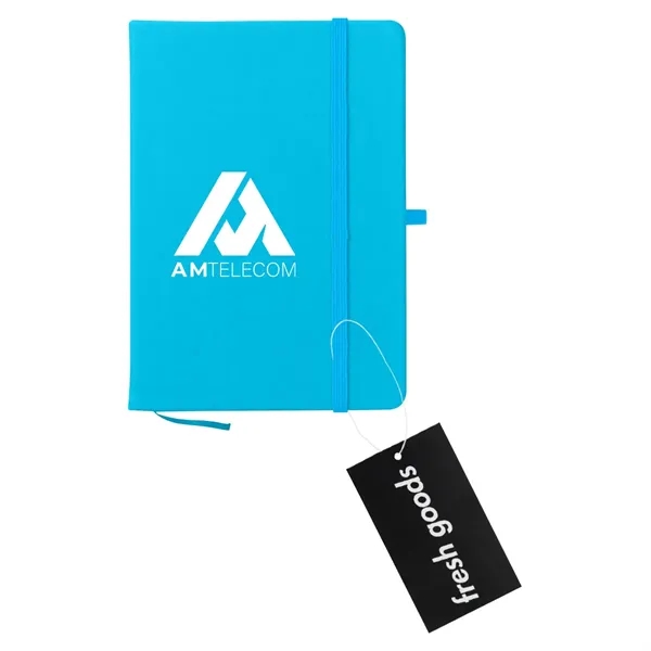 80 page lined notebook with bookmark, strap closure and pen loop;... from ASI 61125 Hit Promotional Products / Hit®