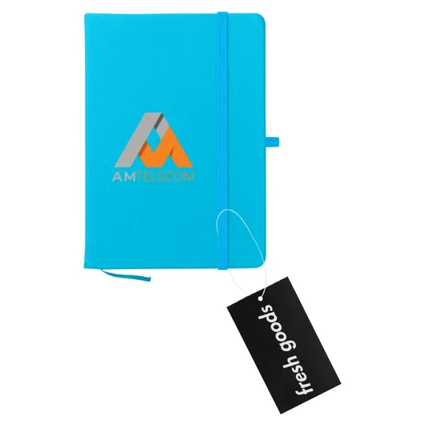 80 page lined notebook with bookmark, strap closure and pen loop;... from ASI 61125 Hit Promotional Products / Hit®