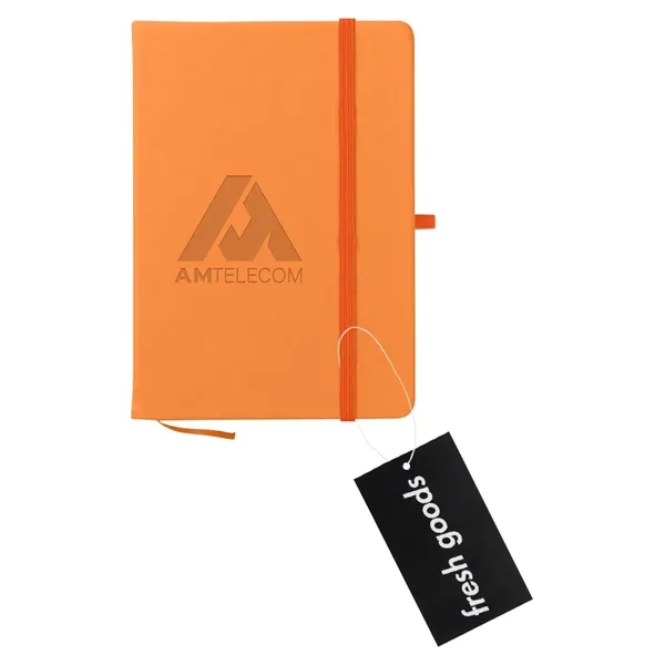 80 page lined notebook with bookmark, strap closure and pen loop;... from ASI 61125 Hit Promotional Products / Hit®