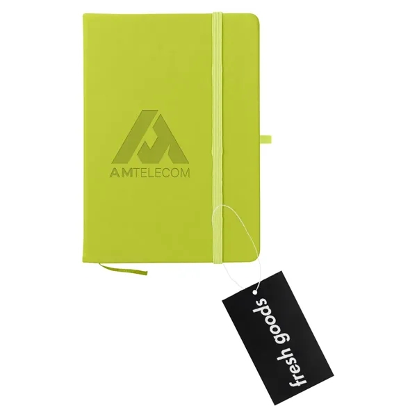 80 page lined notebook with bookmark, strap closure and pen loop;... from ASI 61125 Hit Promotional Products / Hit®