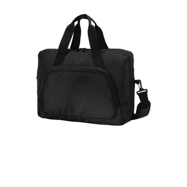 Polyester twisted twill canvas briefcase with zippered main compartment and interior... from ASI 61125 Hit Promotional Products / Hit®