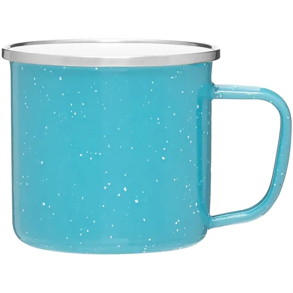 13 oz single wall enamel mug with stainless steel rim and... from ASI 51197 ETS Express, LLC