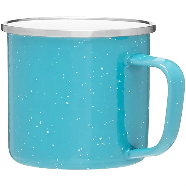 13 oz single wall enamel mug with stainless steel rim and... from ASI 51197 ETS Express, LLC