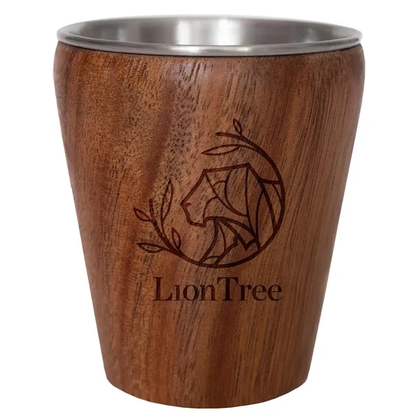 Acacia wood and stainless steel shot glass.... from ASI 91565 Totally Bamboo