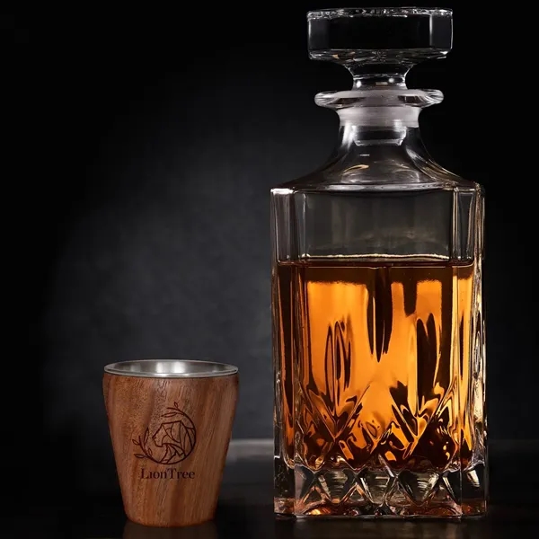 Acacia wood and stainless steel shot glass.... from ASI 91565 Totally Bamboo