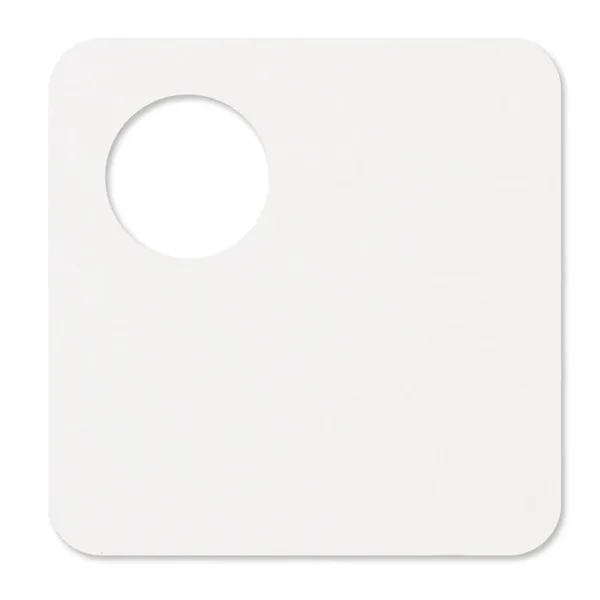 4" white bottleneck coaster made from recycled 40 point pulpboard materials.... from ASI 91880 Tranter Graphics Inc