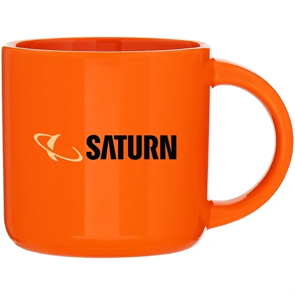 14 oz ceramic mug with glossy colored exterior and glossy colored... from ASI 51197 ETS Express, LLC