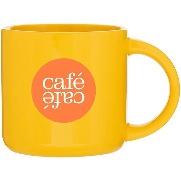 14 oz ceramic mug with glossy colored exterior and glossy colored... from ASI 51197 ETS Express, LLC