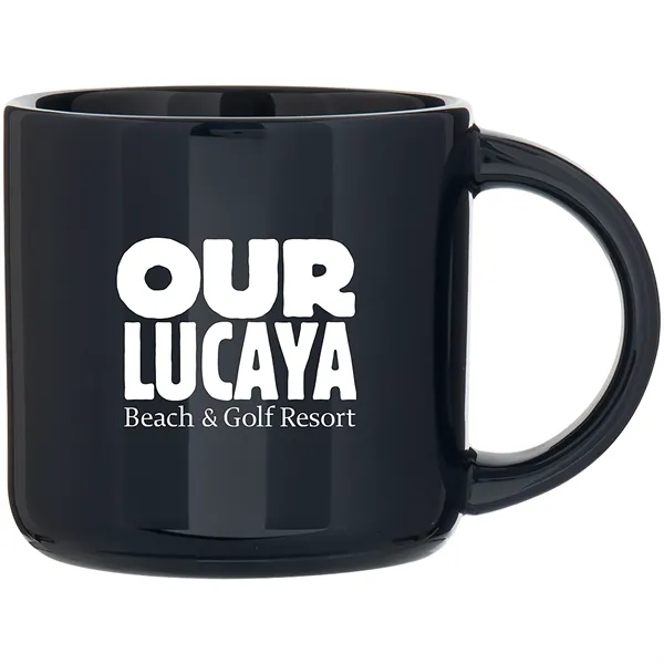 14 oz ceramic mug with glossy colored exterior and glossy colored... from ASI 51197 ETS Express, LLC