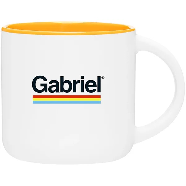 14 oz ceramic mug with a matte exterior and glossy colored... from ASI 51197 ETS Express, LLC