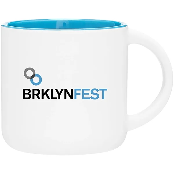 14 oz ceramic mug with a matte exterior and glossy colored... from ASI 51197 ETS Express, LLC