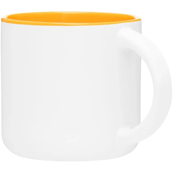 14 oz ceramic mug with a matte exterior and glossy colored... from ASI 51197 ETS Express, LLC
