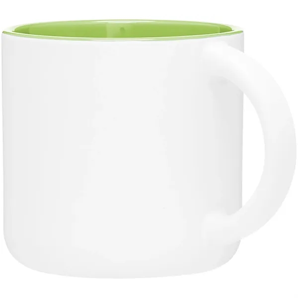 14 oz ceramic mug with a matte exterior and glossy colored... from ASI 51197 ETS Express, LLC
