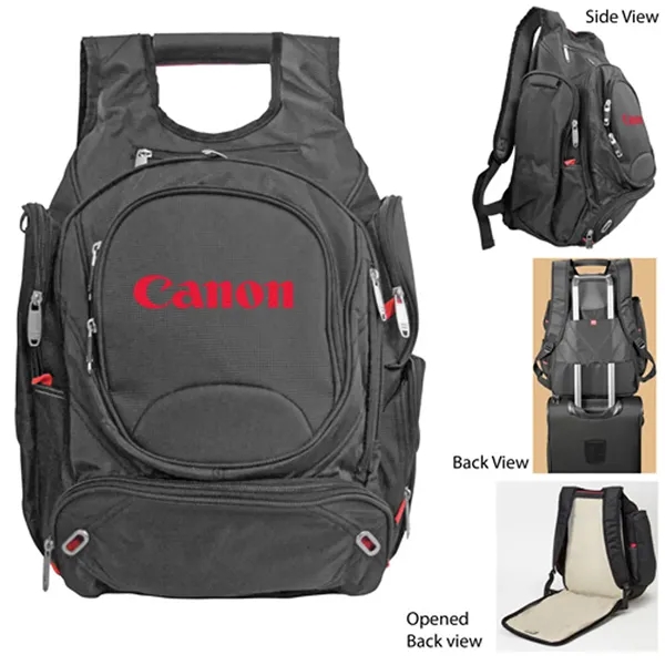sporty designed travel backpack include laptop compartment with red accents.... from ASI 37455 Atteff International Inc