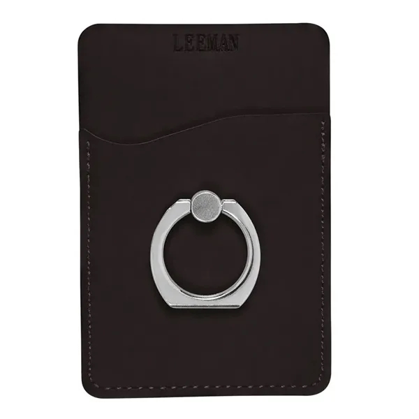 Polyurethane leatherette smartphone pocket with rotating metal ring on back that... from ASI 79530 Prime Line