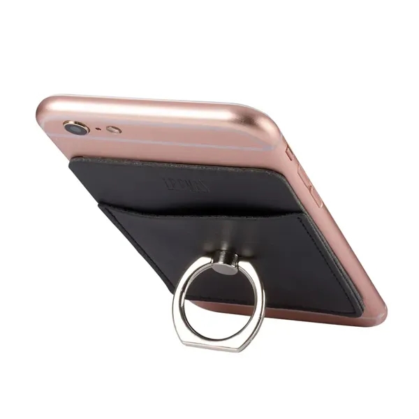 Polyurethane leatherette smartphone pocket with rotating metal ring on back that... from ASI 79530 Prime Line