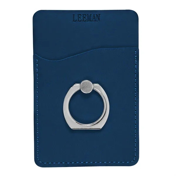 Polyurethane leatherette smartphone pocket with rotating metal ring on back that... from ASI 79530 Prime Line