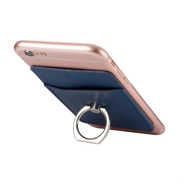 Polyurethane leatherette smartphone pocket with rotating metal ring on back that... from ASI 79530 Prime Line