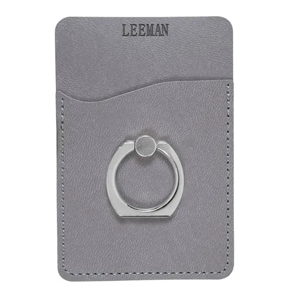 Polyurethane leatherette smartphone pocket with rotating metal ring on back that... from ASI 79530 Prime Line
