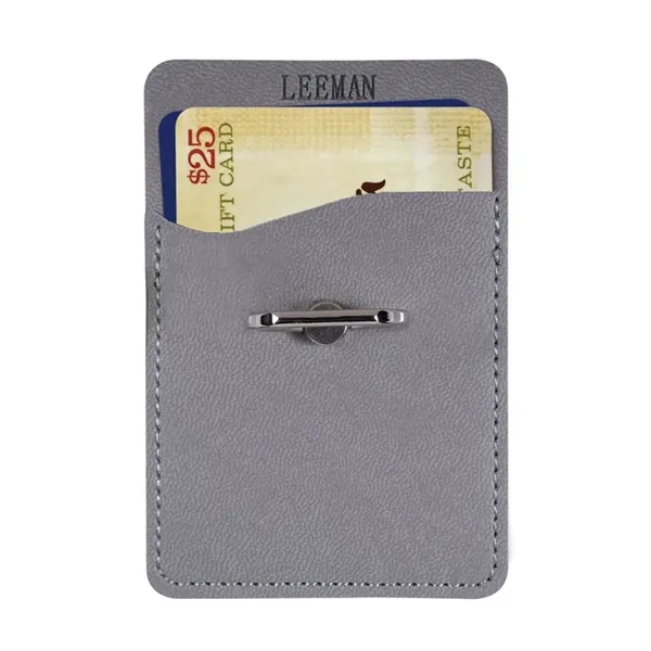 Polyurethane leatherette smartphone pocket with rotating metal ring on back that... from ASI 79530 Prime Line