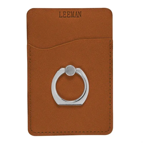 Polyurethane leatherette smartphone pocket with rotating metal ring on back that... from ASI 79530 Prime Line