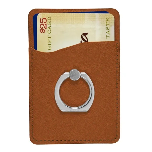 Polyurethane leatherette smartphone pocket with rotating metal ring on back that... from ASI 79530 Prime Line