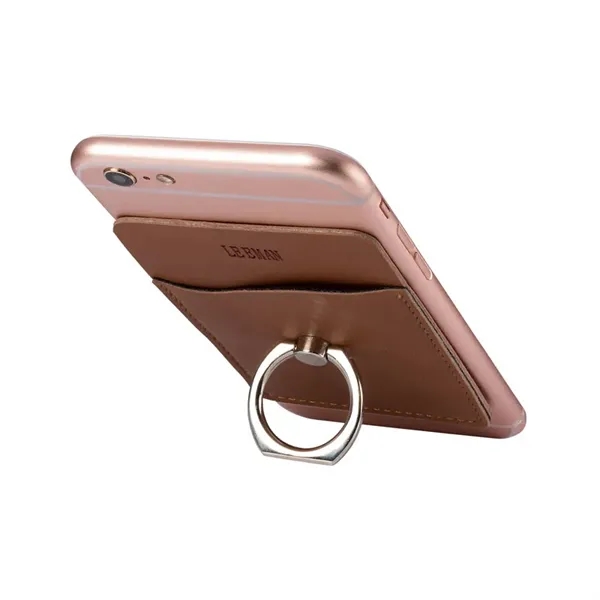 Polyurethane leatherette smartphone pocket with rotating metal ring on back that... from ASI 79530 Prime Line