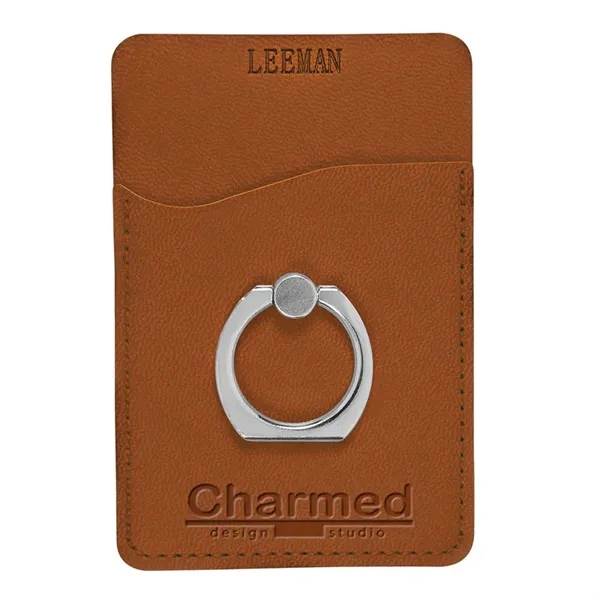 Polyurethane leatherette smartphone pocket with rotating metal ring on back that... from ASI 79530 Prime Line