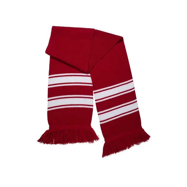 Knit scarf with accent stripes and fringed edges.... from ASI 79530 Prime Line