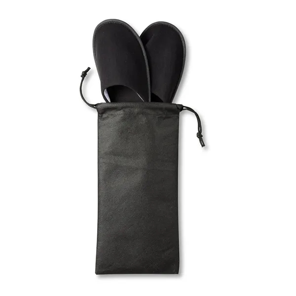Pair of EVA travel slippers in 70GSM non-woven polypropylene drawstring storage... from ASI 79530 Prime Line